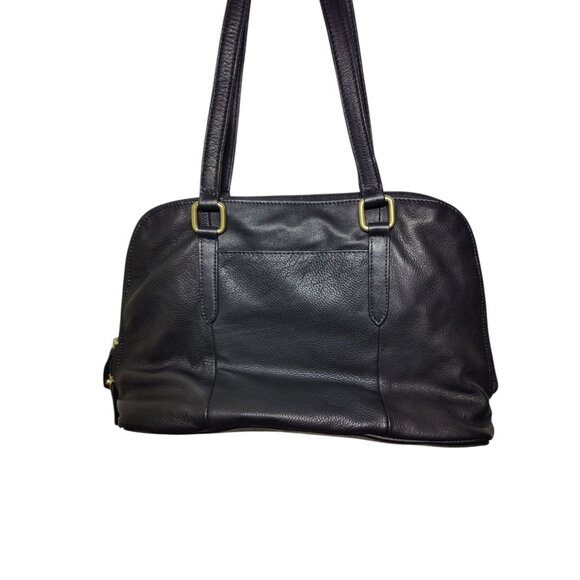Great American Leather Works Black Pebbled Shoulder/Handbag Zippered Medium NWOT - Picture 2 of 10